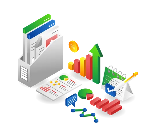 Monatliche Geschäftsdatenanalyse  Illustration