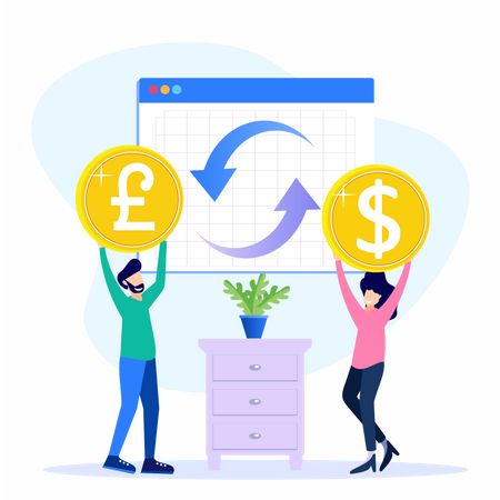 Moneda de transferencia en línea  Ilustración