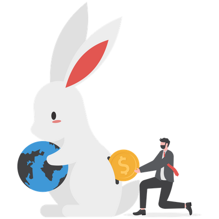 Money and investment in the year of the rabbit  Illustration