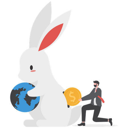 Money and investment in the year of the rabbit  Illustration
