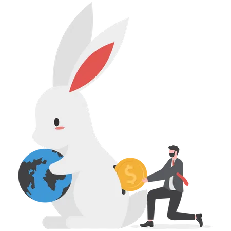Guidelines For Adjusting The Direction Of Business Investment Money And Investment In The Year Of The Rabbit Illustration
