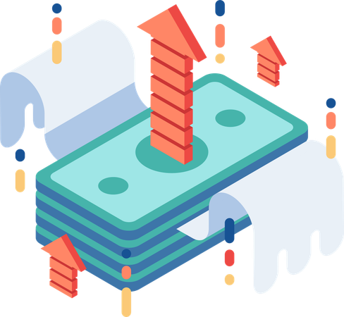 Money Banknote Flying Up  Illustration