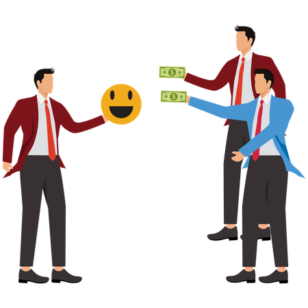 Money Buys Happiness And Joy  Illustration