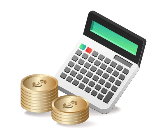 Money calculator for accounting  Illustration