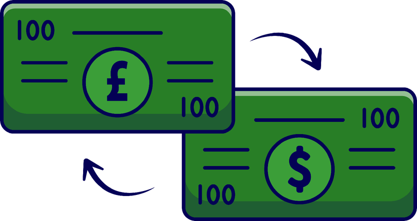Money Changer Transaction  Illustration