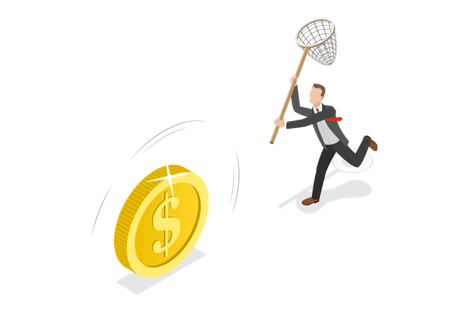 Money Chasing  Illustration