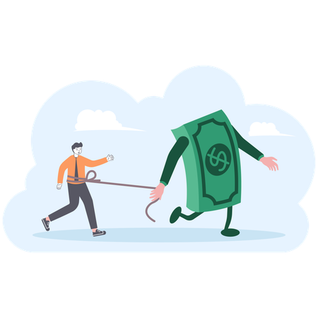 Money control man  Illustration