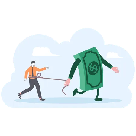 Money control man  Illustration