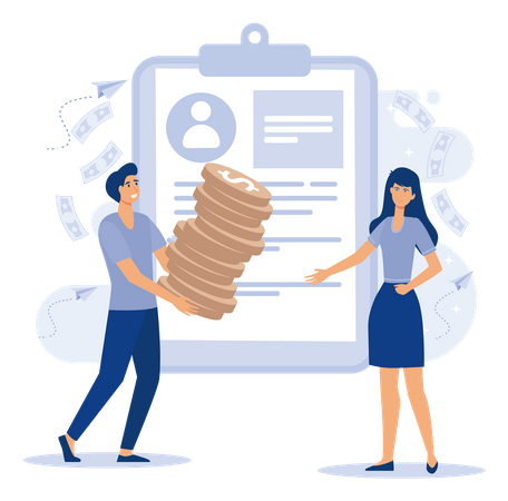 Money distribution  Illustration