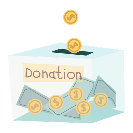 Money donation box Illustration