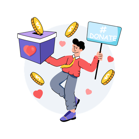 Money Donation  Illustration