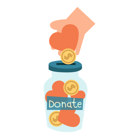 Money donation jar Illustration