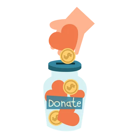 Money donation jar  Illustration
