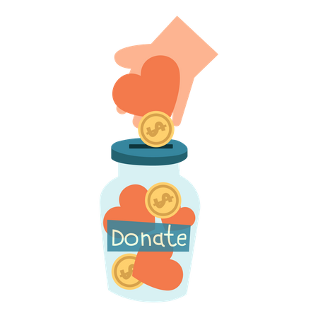 Money donation jar  Illustration