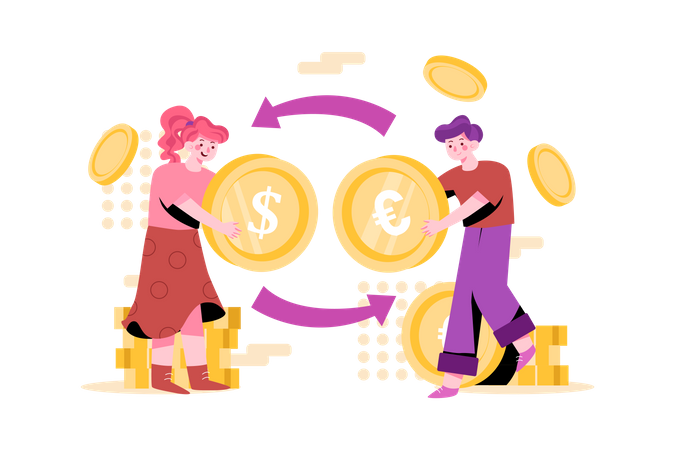 Money Exchange Rate  イラスト