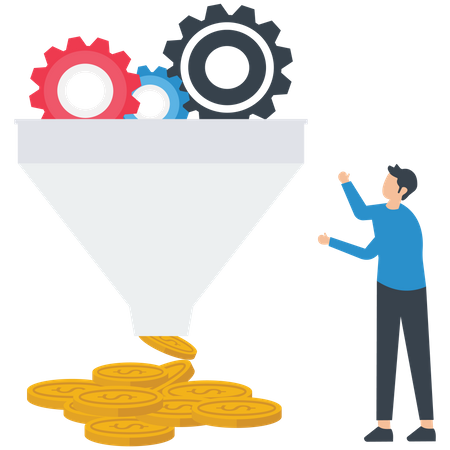 Money filtration  Illustration