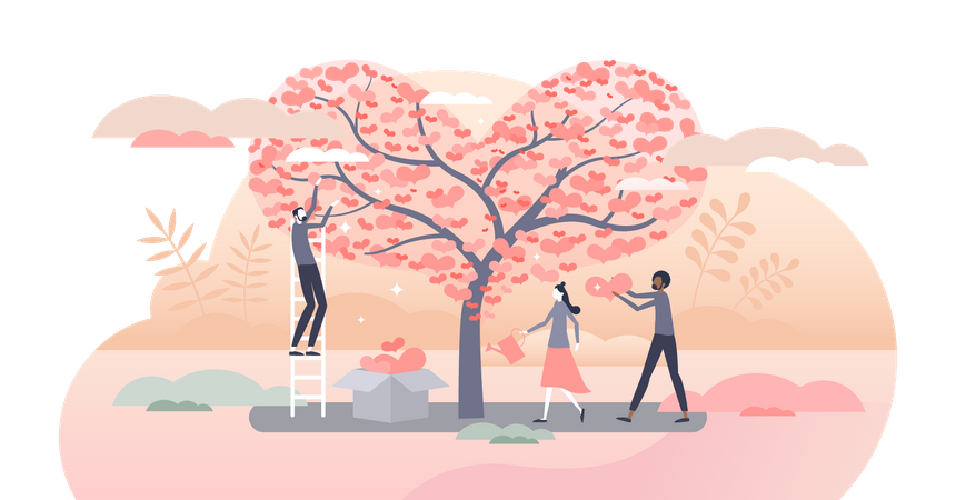 Money gathering campaign by volunteers  Illustration