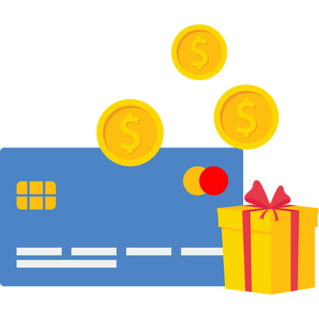 Money gift bonus reward as cash back  Illustration
