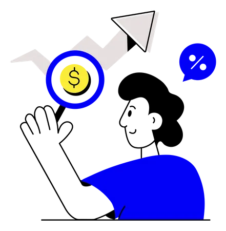 Editable Flat Illustration Of Money Growth Illustration