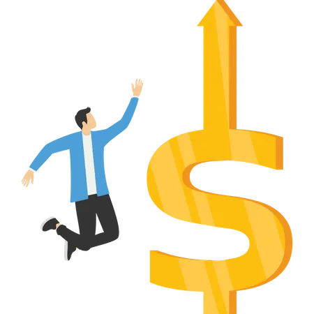 Money Growth Earnings Financial Boost Chart Vector Illustration Design Concept In Flat Style Illustration