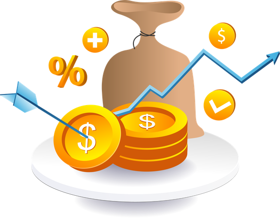 Money in a sack  Illustration