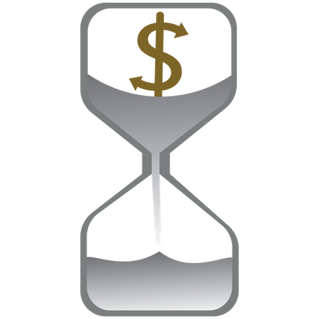 Money in sandglasses  Illustration
