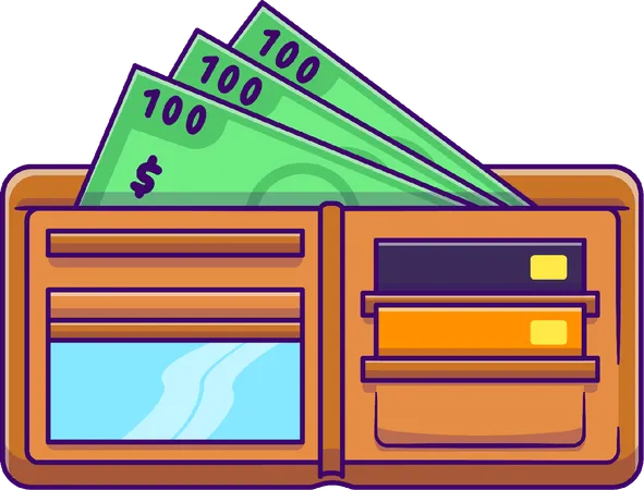 Money In Wallet  Illustration