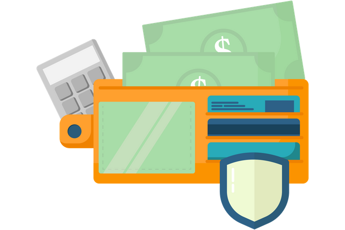 Money in wallet  Illustration