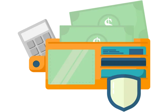 Money in wallet  Illustration