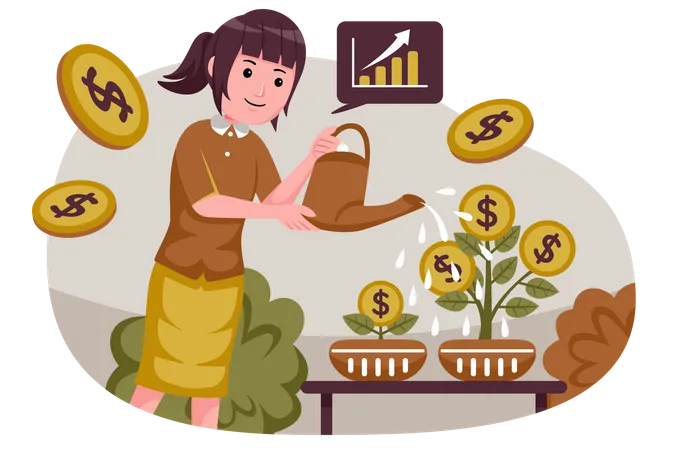 Money investment in business  Illustration