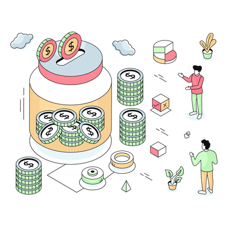 Money Jar  Illustration