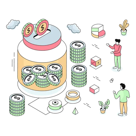 Money Jar  Illustration