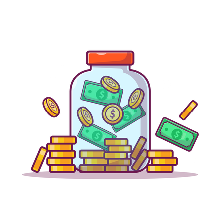 Money jar  Illustration