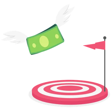 Money Landing At Target  Illustration