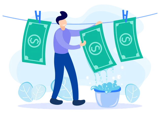 Illustration Vector Graphic Cartoon Character Of Money Laundering イラスト