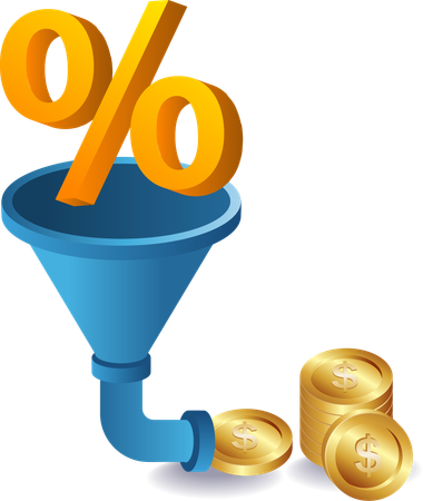 Money Output from Funnel Filter  Illustration