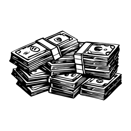 Money Piles  Illustration