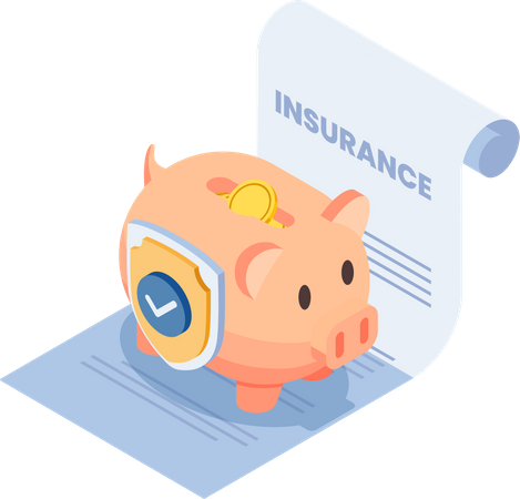 Money Protection and Financial Saving Insurance Illustration