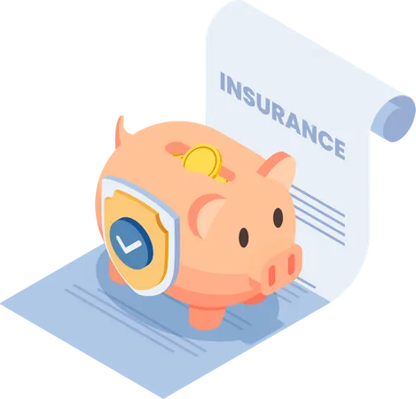 Money Protection and Financial Saving Insurance  Illustration