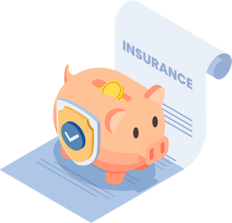 Money Protection and Financial Saving Insurance  Illustration