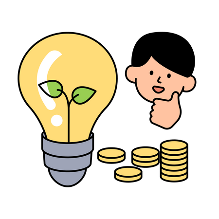 Money Saved from Energy Conservation Illustration