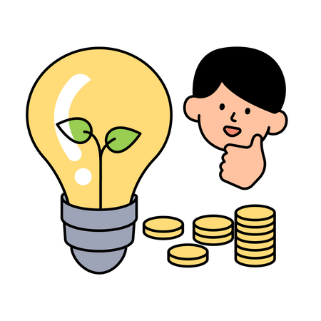 Money Saved from Energy Conservation  Illustration