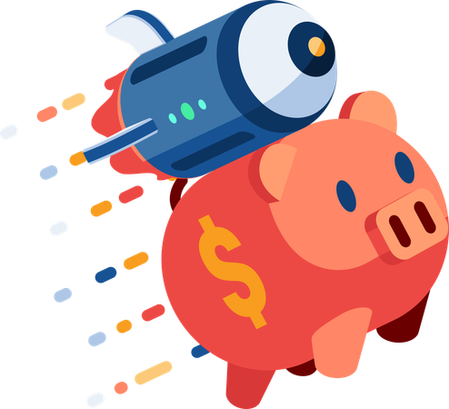Money Saving and Interest Rate Growth  Illustration