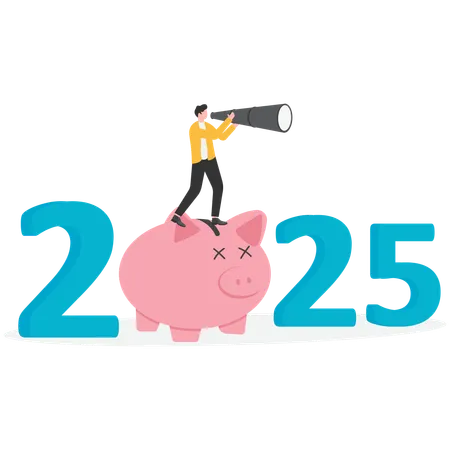 Money saving in 2025  Illustration