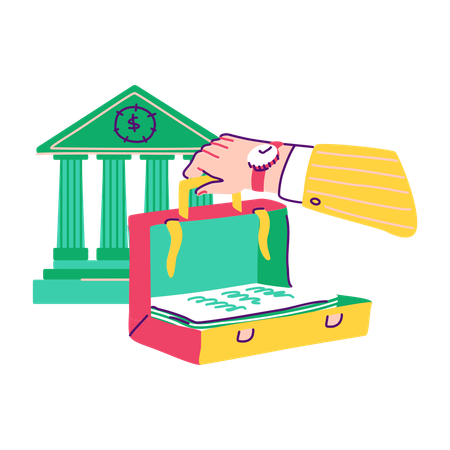 Money saving in bank  Illustration