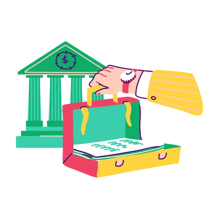 Money saving in bank  Illustration