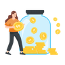 illustration for coins box
