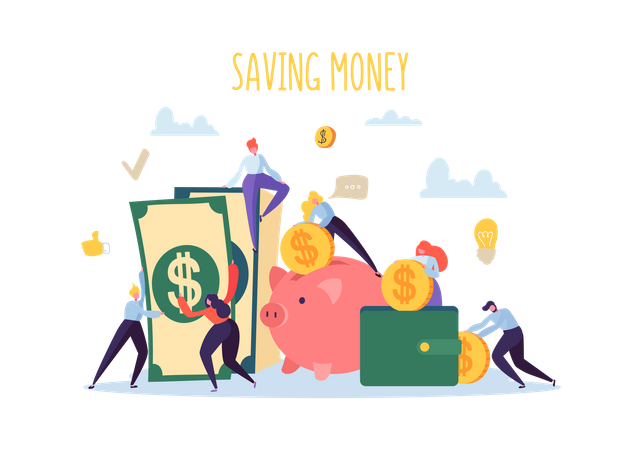 Money savings - Business profit concept  Illustration