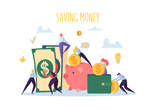 Money savings - Business profit concept  Illustration