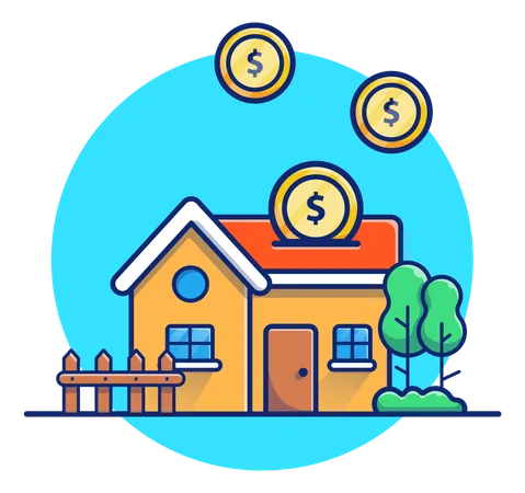 Money Savings For Own Home  Illustration